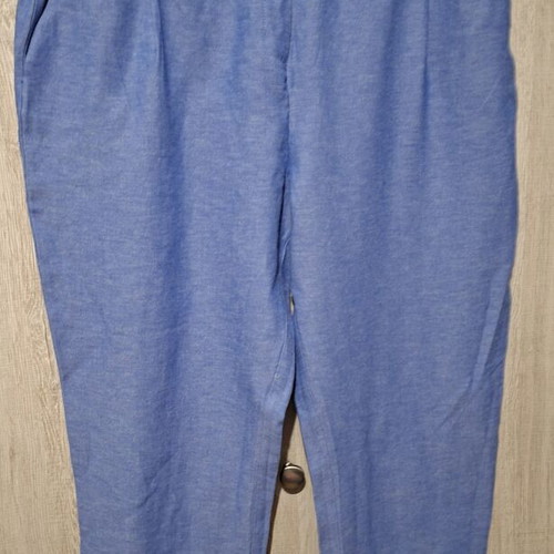 Women's set with shirt and elastic waist pants, like new, blue, L/XL