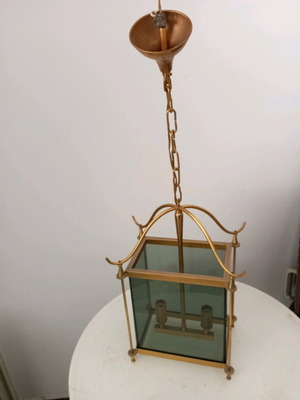Double hanging lamp used, bronze