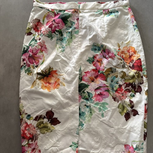 Depolo midi skirt with back slit, multicolored, size XL