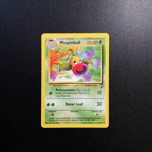 Weepinbell Pokémon card Base Set 2 used, excellent condition