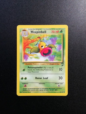 Weepinbell Pokémon card Base Set 2 used, excellent condition