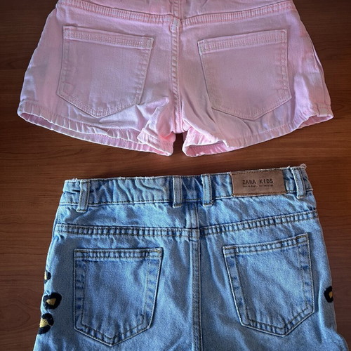 Zara denim shorts for girls 7-9 years with two Shein cotton shorts