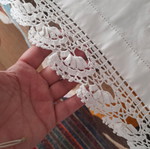 Arhontiko embroidered tablecloth like new with lace 1.60×1.60