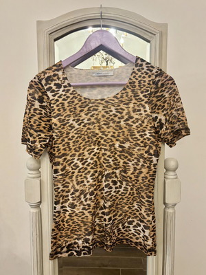 Animal Print T-Shirt S.Oliver σαν καινούργιο, μαύρο και μπεζ, μέγεθος L
