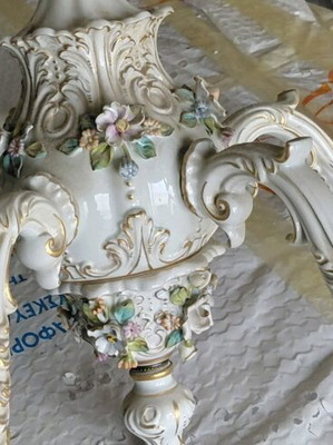 Πολυέλαιος Capodimonte πεντάφωτος μεταχειρισμένος από χειροποίητη πορσελάνη