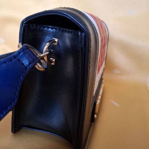 Moschino shoulder bag tricolore like new, blue and red