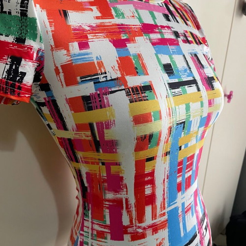 Shein short-sleeve blouse new, elastic, multicolor, size M