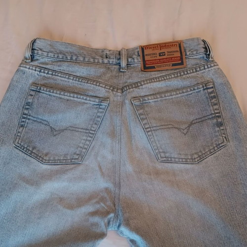 Diesel Industry unisex high-waisted jeans used, faded, blue, 100% cotton