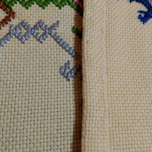 Handmade doilies like new with multicolor embroidery on ecru