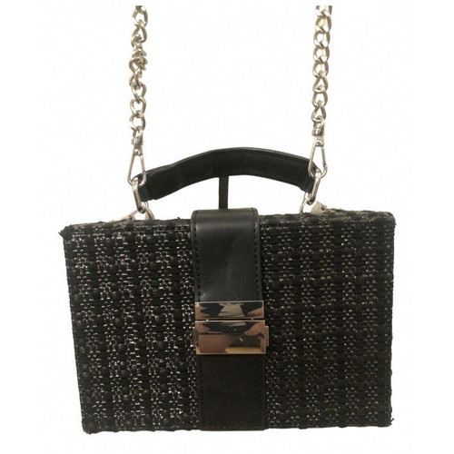 Zara rattan black crossbody bag used with chain