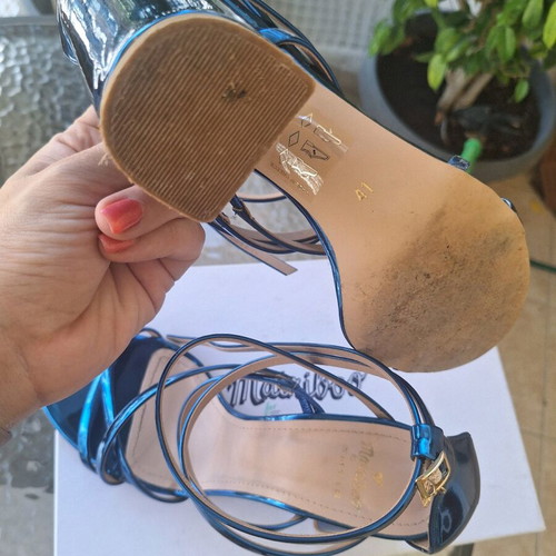 Mairiboo for Envie metallic blue sandals size 41 like new, 9cm heel