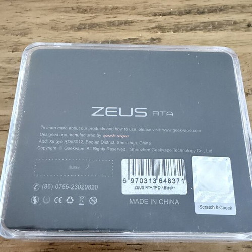 Zeus RTA atomizer like new