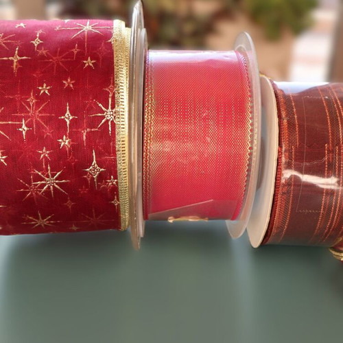 Christmas ribbons new for tree decoration, set of 3
