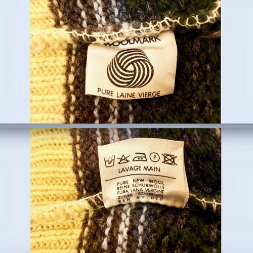 GIPSY Vintage men's jacquard sweater with Scandinavian pattern, size Large
