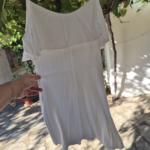 Off Shoulder Dress white, used, Tencel 100%