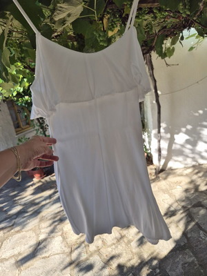Off Shoulder Dress white, used, Tencel 100%