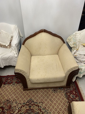 Living room furniture set with triple sofa, double sofa and armchair