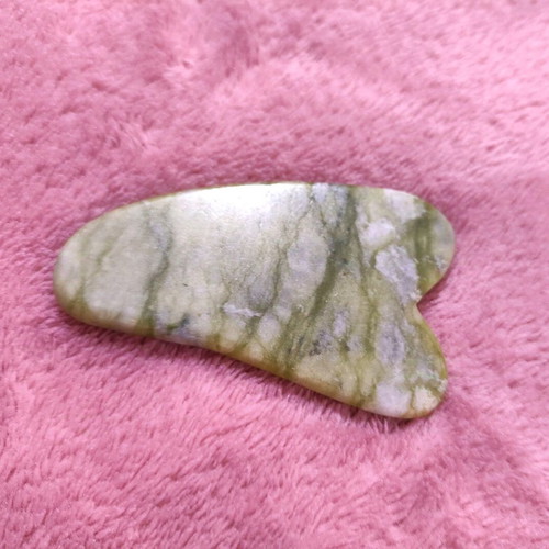 Gua Sha stone for facial massage new, green shade