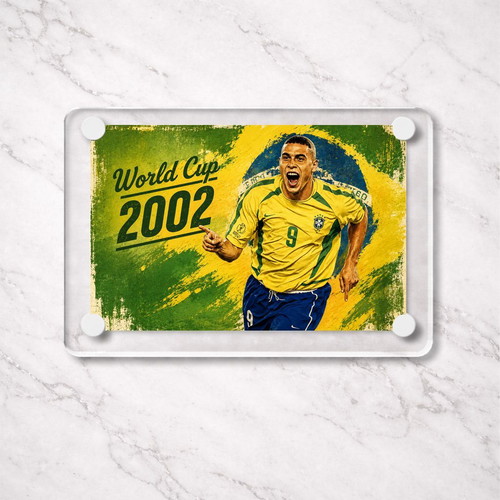 Acrylic Ronaldo Brazil 2002 World Cup Magnet new