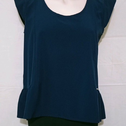 Le Vertige silk blouse XL like new, blue