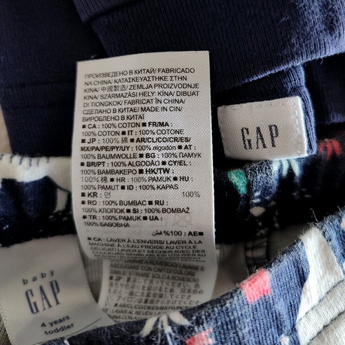 GAP pajamas 100% cotton for 4-year-old toddler like new, blue with llama pattern