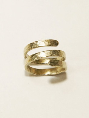 Spiral ring made of alpaca new, circumference 5.5 cm