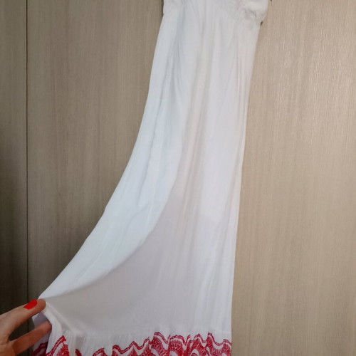 Boho long dress new, size Small-Medium, cotton, white
