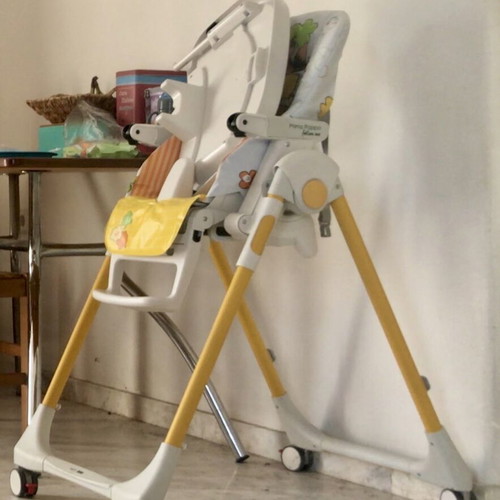 Peg Perego high chair like new with wheels and adjustable backrest