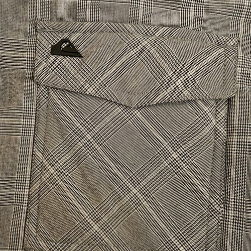 Quiksilver men's grey checkered winter jacket with removable hood