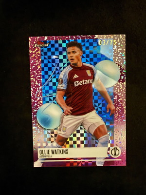 2025-26 Topps Finest UCC Ollie Watkins Uncommon Blue Checkerboard card new