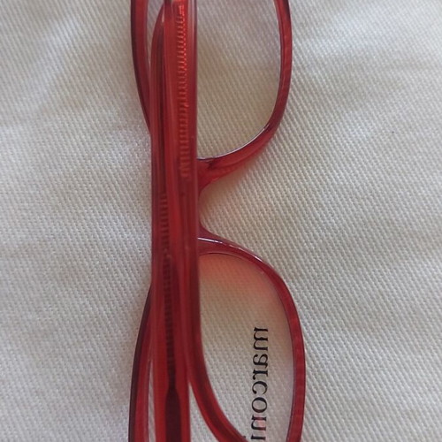 Vintage red oval eyeglass frame, Italian