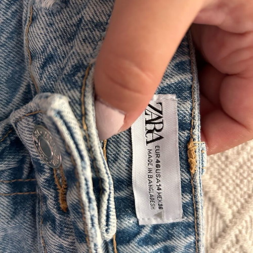 Zara mom fit denim shorts bermuda like new, turquoise, XXL