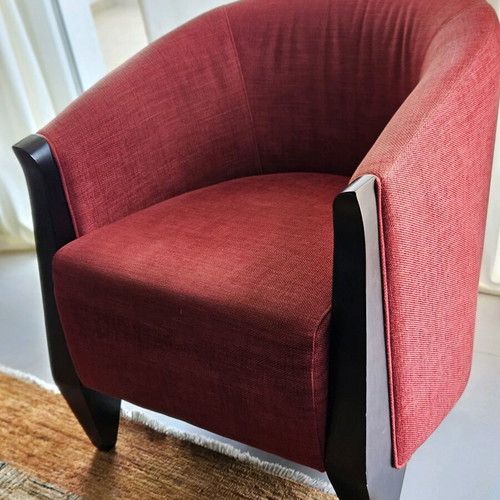 Anthes armchair like new, solid wenge wood, minimal design