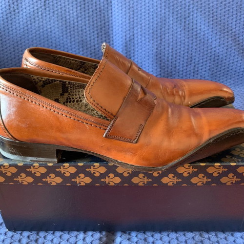 Patrick Cox shoes used, brown tan, size 44, slip-ons