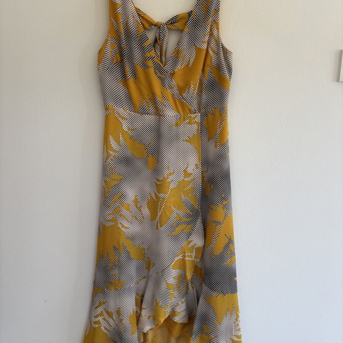Mint Velvet Occasion Dress, size 8, black and gold