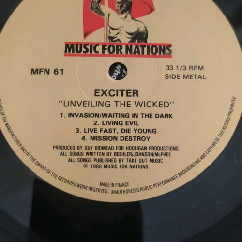 Exciter Unveiling The Wicked vinyl used, metal