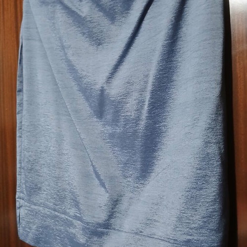 Unique Fashion blue mini skirt satin taffeta, size L