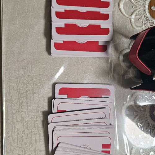 Olympiacos playing cards used, set of 2 decks with case