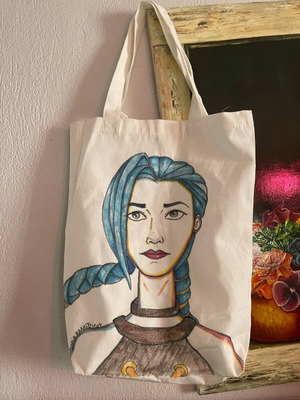 Jinx Arcane shoulder bag new, hand painted