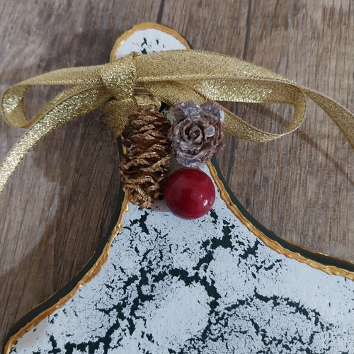 Decorative Cutting Board Santa Claus Handmade with Gold Enamel
