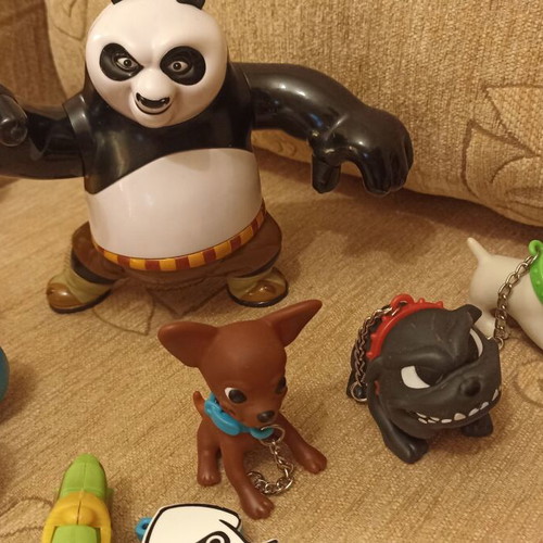 Kids Toys Used Mixed Set Including Kung Fu Panda, Shopkins, Kinder, Marbles