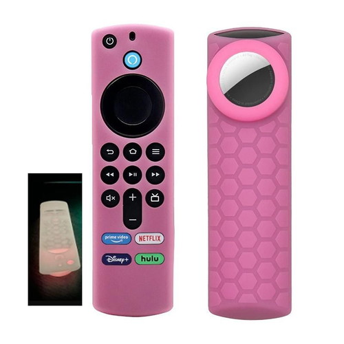 Luminous Silicone Remote Control Case for Firestick with Airtag Holder