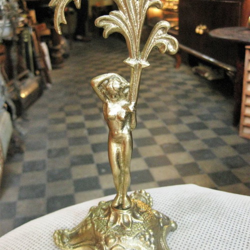 Brass tabletop clock used with decorative base