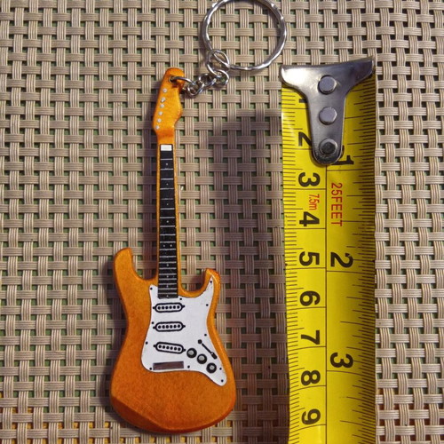 Electric guitar keychain new, orange color