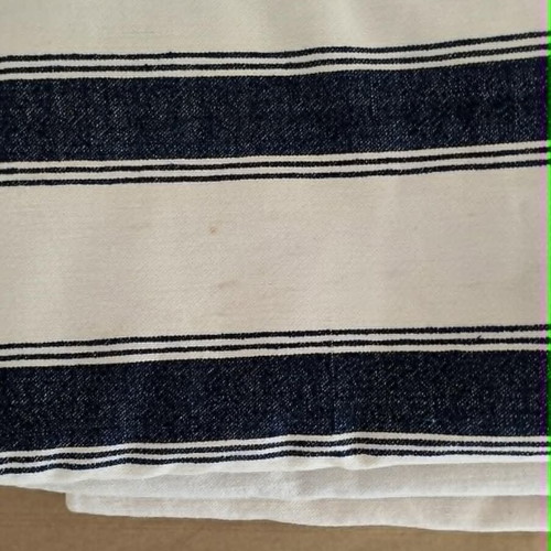 Authentic Cretan vourgies white with blue and red stripes, used