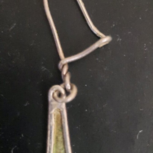 Silver 925 single long teardrop earring used