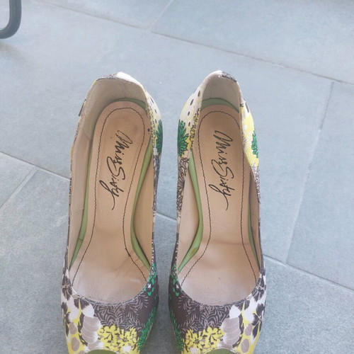 Miss Sixty peeptoe floral pumps used, size 37, multicolor