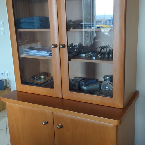 Solid wood furniture with showcase like new
