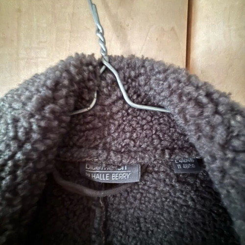 Halle Berry suede and fur coat size 46 like new, gray