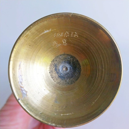 Vintage Indian brass vase used, hand engraved and painted